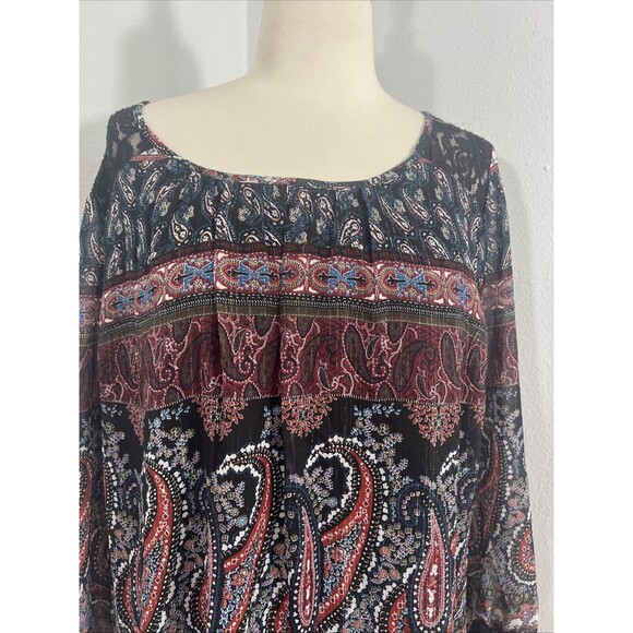 Sara‎ Michelle Blouse Womens 2X Paisley Lace Boho Cottagecore - Picture 1 of 14